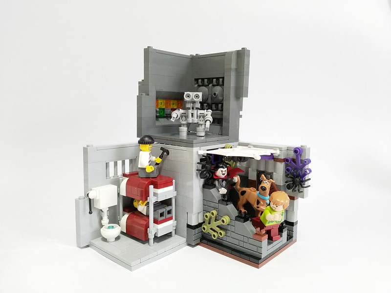 Photo of three minifig habitats by Ryan Harkin